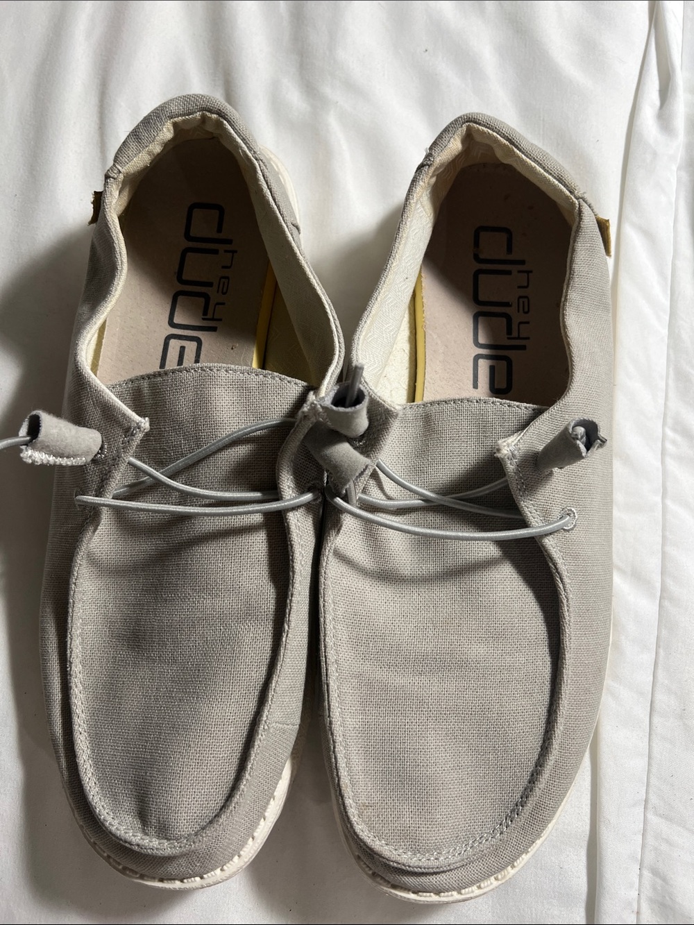 Hey Dude Women's Slip-On Moccasins in Light Gray